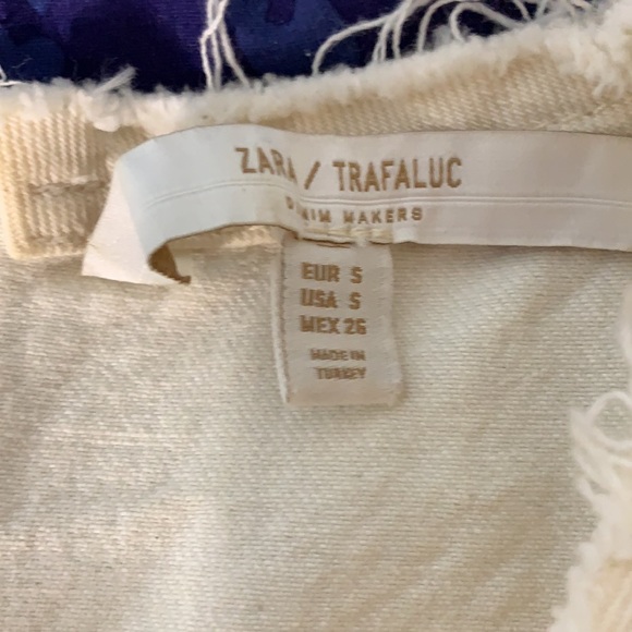 Zara trafaluc size small ivory zip back fringe cute! - Picture 4 of 5